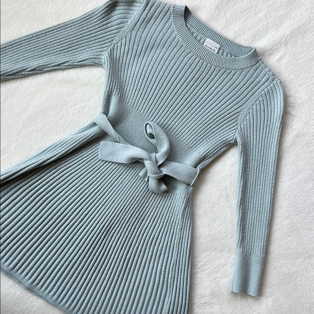 Abercrombie Kids Light Blue Ribbed Sweater Dress